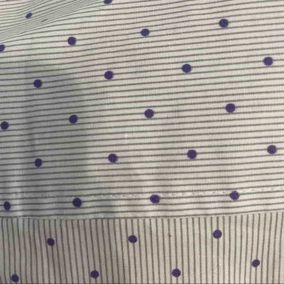 Express long sleeve button down blouse. Gray pinstripes with purple dots size M - Picture 11 of 15